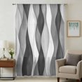 thumbnail image 3 of Gray Stripes Sheer Curtains 96 Inch Length, Light Filtering Voile Curtain Panel, Vintage Farmhouse Greyish Ripple Pattern Rod Pocket Drapes Window Treatments for Living Room Bedroom 52"x96", 3 of 9