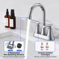 thumbnail image 4 of Grifo de baño Hurran de 4 pulgadas cromado con 2 manijas para lavabo con 3 orificios, 4 of 7