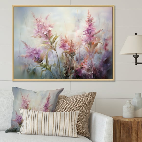 Designart Art Mural Encadré Plantes, expression d'Amour des Plantes I, Décoration Murale Encadrée Plantes, Art Mural Encadré Naturel Traditionnel Rose, 20x12 Pouces Cadre Couleur Brun Naturel