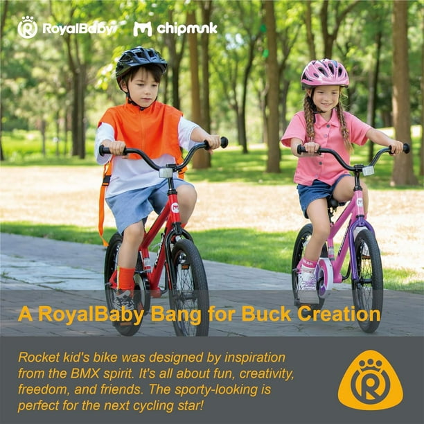 RoyalBaby Rocket Outdoor Children s Bike with Training Wheels 12 Inch Red