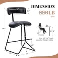 thumbnail image 2 of Memoryfield Bar Stools Set of 2, Modern Counter Height Stools with Back, Faux Leather Bar Chairs with Ergonomic Backrest & Metal Legs for Kitchen Island, Home Bar, Black, 2 of 8