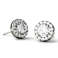 thumbnail image 4 of Charles & Colvard 14K White Gold Moissanite 5mm Round Halo Stud Earrings 1.28cttw DEW, 4 of 6