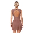 thumbnail image 7 of Aislor Women's Shiny Rhinestone Figure Skating Lyrical Ballet Dance Sleeveless Backless Dress Dusty Pink XXL, 7 of 7