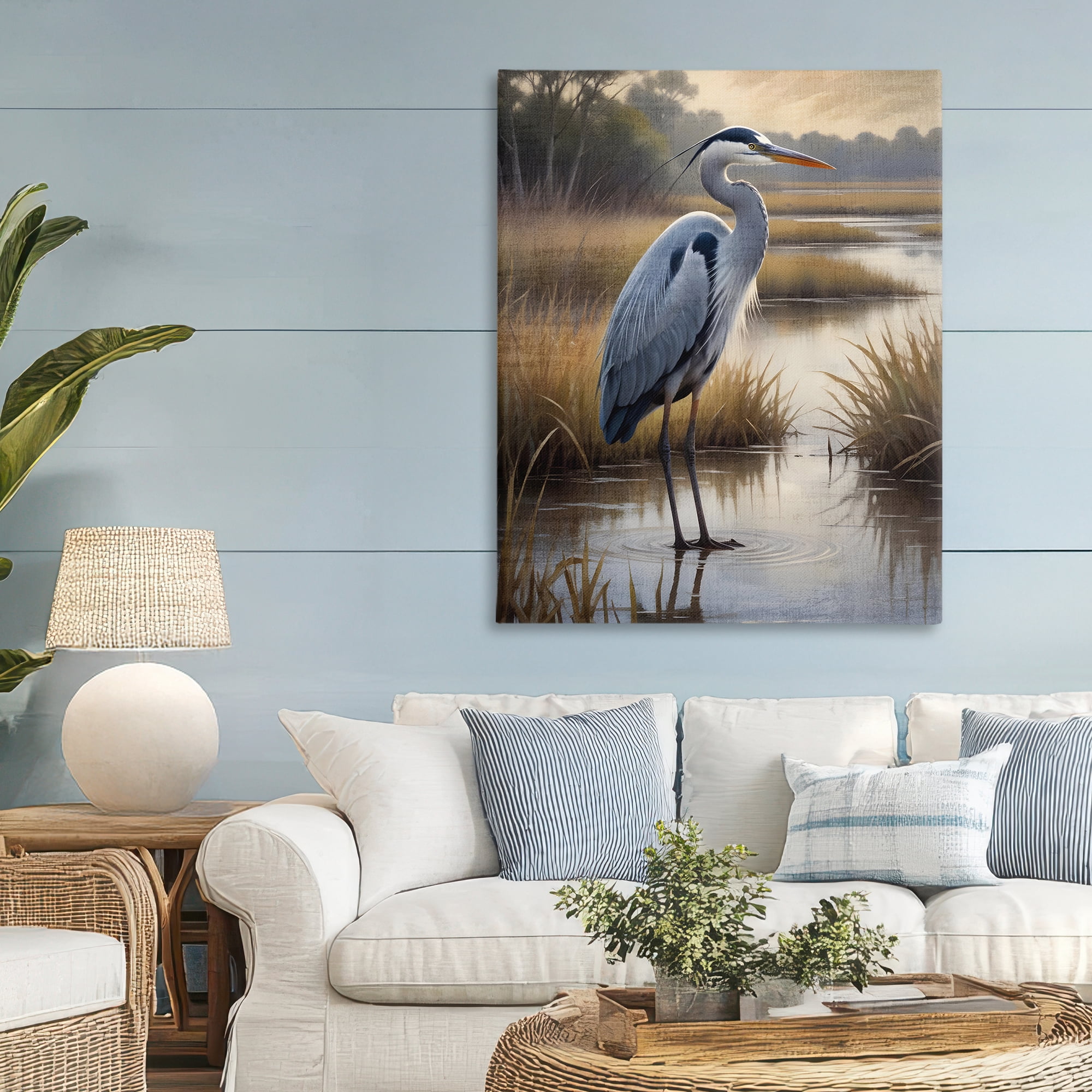 Stupell Industries Heron in Serene Marshlands Canvas Wall Art, design by Susan Arnot