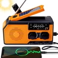thumbnail image 1 of Radio de emergencia con manivela con carga solar, batería de 5000 mAh, cargador tipo C, radio meteorológica con linterna, alarma SOS y Wb/am/fm para emergencias en caso de desastre., 1 of 5