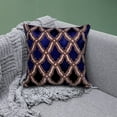 thumbnail image 2 of Throw Pillow Covers - Set of 4 Embroidered Decorative Velvet Diamond Pattern Cushion Case for Home Decor Sofa Couch Chair Bed Patio Living Room Bedroom Car Office Study - Navy, 18x18 Inches, 2 of 9