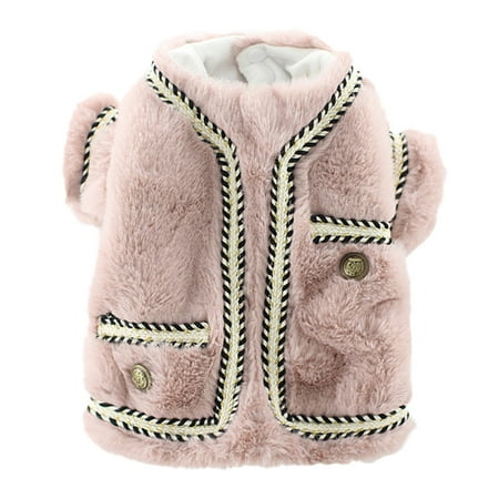 Koszal Pet Coat Stripes Decor Keep Warmth Two-leg Fashion Pet Dogs Coat