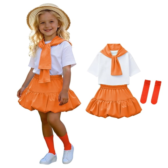 Performance Outfit for Boys Cheerleader Dance for Graduation T-Shirt Casual Skirt Sets Graduation Gift Boy Dress up Clothes for Play 4T