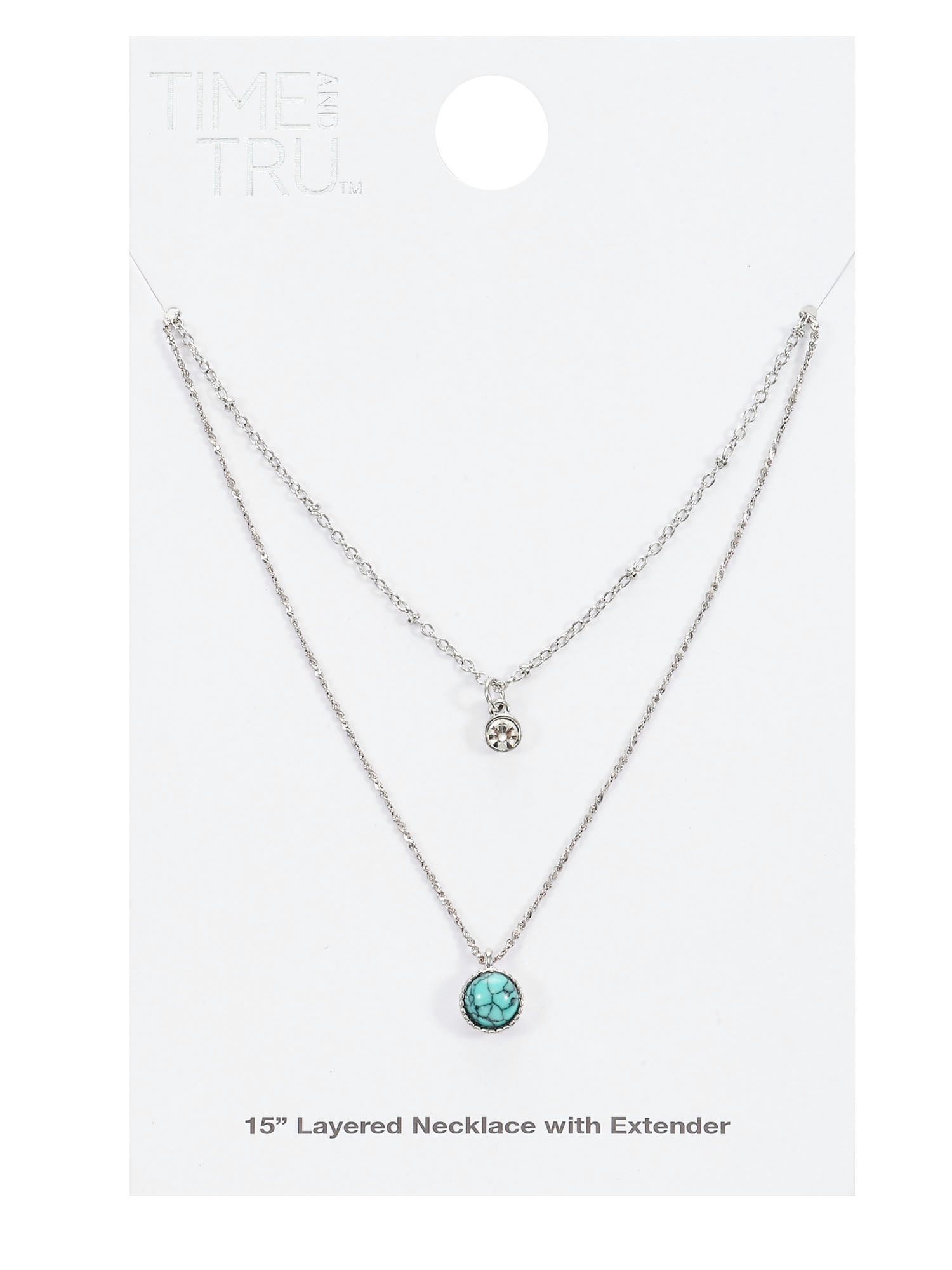 Time and Tru Women's Silvertone Layered Necklace, 1 Piece