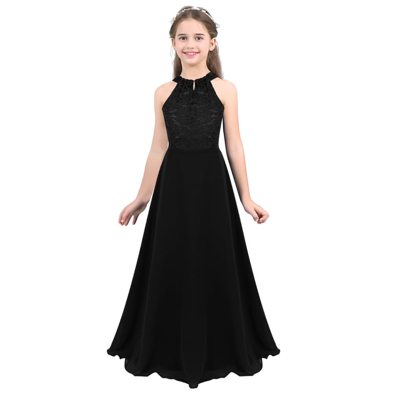 chinese dress ladies Black Junior Bridesmaid Dresses,Long Junior Bridesmaid Dress,JB00002, J16 / Burgundy main image 0