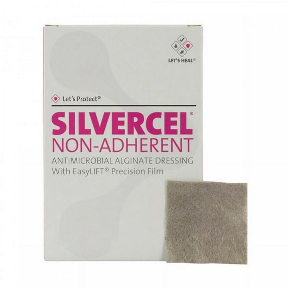 Silvercel Antimicrobial Silver Alginate Dressing, 4 Inches x 8 Inches, Sterile, 5 Count