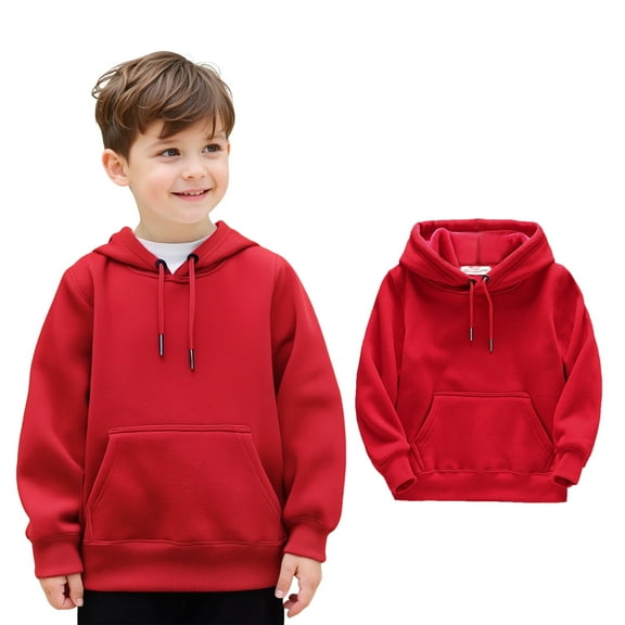 Kids Hoodies Boys Girls Long Sleeve Pullover Hoodie Sweatshirt Red Hooded Fall Clothes Toddler Girl Clothes 4T