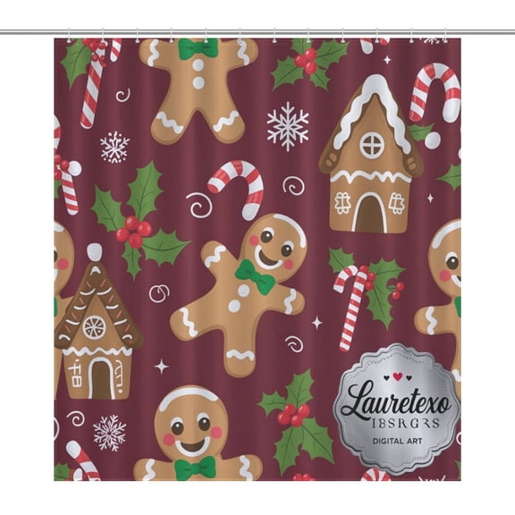 Christmas Snowflake Deer Shower Curtain Bathtub Decor Bathroom Fabric Waterproof Curtains Shower