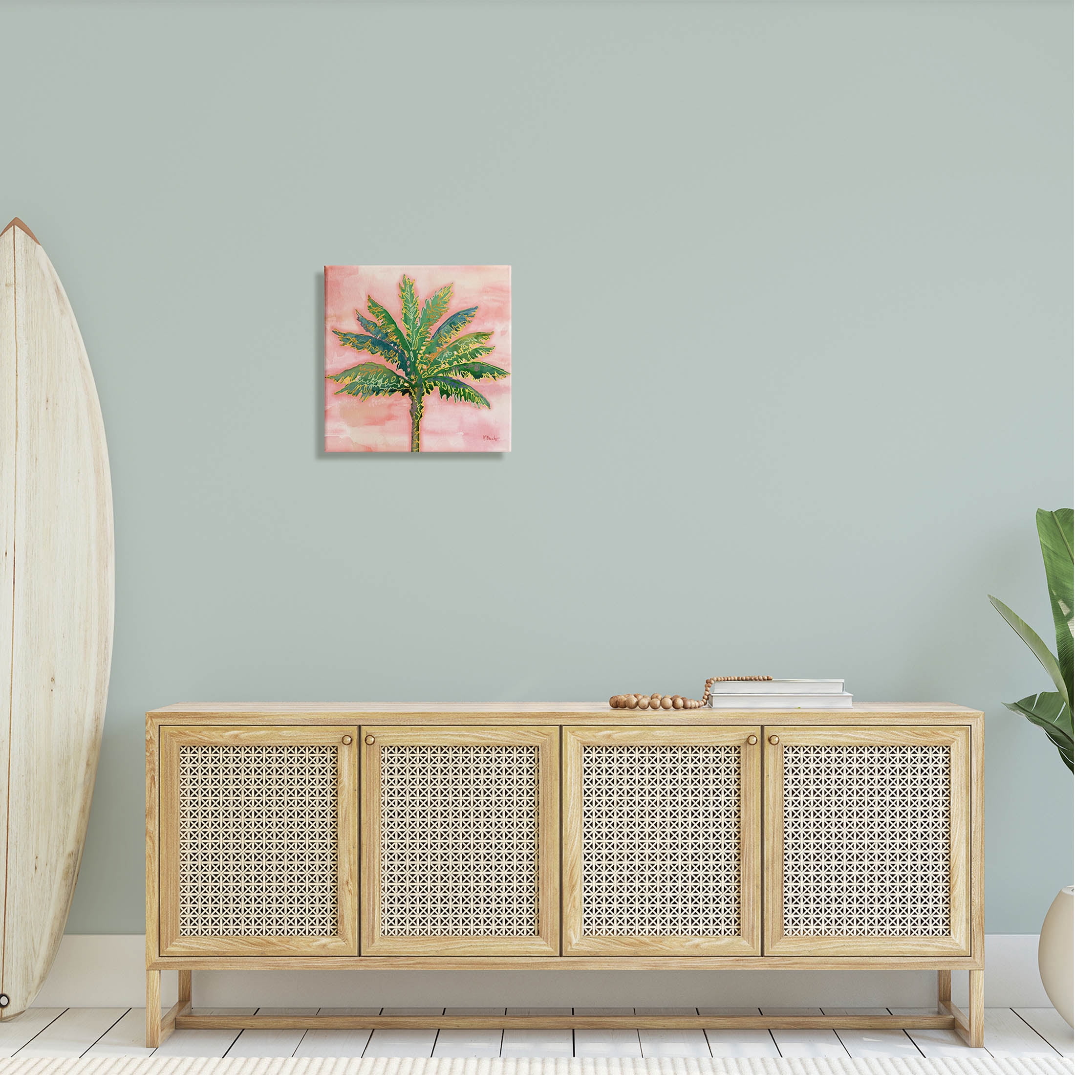 Sunset Palm Tree Glam Detail Botanical & Floral Graphic Art Gallery Wrapped Canvas Print Wall Art