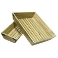 thumbnail image 3 of Set of 2 Natural wood small shallow rectangle crate with metal corner design, 3 of 4