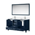thumbnail image 3 of Jacques 60 in W Navy Blue Double Vanity, Cultured Marble Top, Faucet Set, & 58 in Mirror, 3 of 6