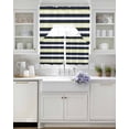 thumbnail image 3 of Yellow Navy Blue Striped Swag Kitchen Curtains Sets for Windows 24 Inch Length, Neutral Minimalist Lines Short Window Curtain Panels Swags Valances and Tiers 3 Piece Set for Cafe/Dining Room, 3 of 5