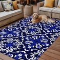 thumbnail image 2 of Fsddascl Blue Boho Outdoor Rug for Patio/Deck/Porch, Non-Slip Large Area Rug 5 x 8 Ft, Modern Abstract Art Floral Geometric Indoor Outdoor Rugs Washable Area Rugs, Reversible Camping Rug Carpet, 2 of 5