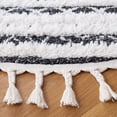 thumbnail image 3 of SAFAVIEH Moroccan Tassel Lorinda Southwestern Shag Area Rug, Black/Ivory, 6'7" x 6'7" Round, 3 of 8