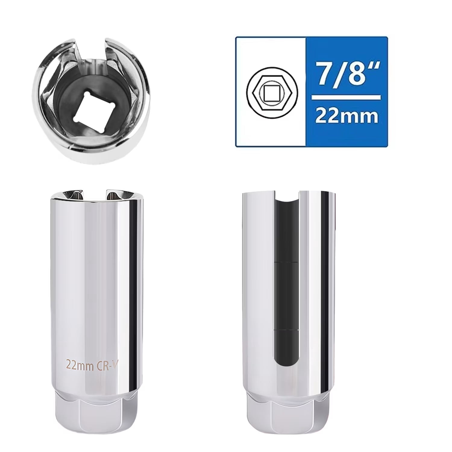 5PCS O2 Sensor Socket,Automotive Tool Oxygen Sensor Socket Set Wrench Remover Tool and Thread Chaser Set,Car Accessories O2 Oxygen Sensor Socket Set for Removing and Install Oxygen Sensors