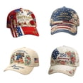 thumbnail image 3 of BSJJY 250th Anniversary USA Hat, USA 250th Anniversary Distressed Casual Cap, Retro American Tribute Hat Gift Honoring Patriots & Veterans (A), 3 of 8