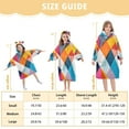thumbnail image 4 of FORMRS Wearable Blanket Hoodie with Sleeves for Kids Cozy Flannel Sweatshirt, Colorful Triangles, 4 of 7