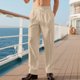 thumbnail image 5 of Ceisia Men's Gift All-Season Beach Pants - Fashion Casual Solid Color Cargo Wide Leg Elastic Waist Drawstring Pants with Zipper P ockets, 5 of 9