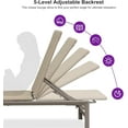 thumbnail image 5 of PURPLE LEAF Outdoor Chaise Lounge Set of 2, Patio Wicker Poolside Chairs with Adjustable Backrest, Aluminum Sun Loungers for Garden, Backyard, Poolside，Beige, 5 of 6