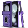 thumbnail image 2 of Elegant Choise Case for Samsung Galaxy Z Flip 5 5G Shockproof Pone Cover with Slide Camera Lens Protector and Ring Stand, Purple, 2 of 17