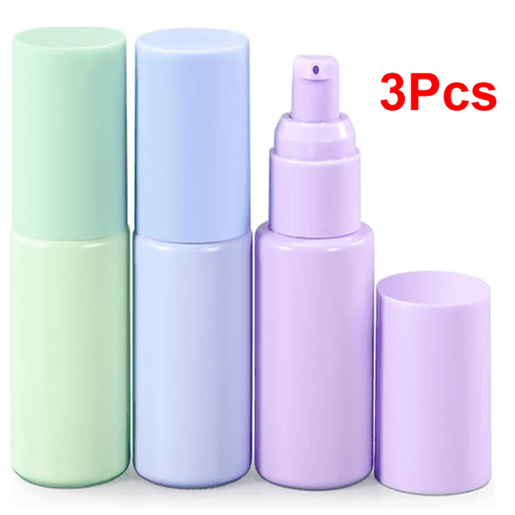 3 Pcs Empty Glass Pump Bottle, 1 oz Travel Bottles Frosted Foundation Bottle, Refillable Containers Leak Proof for Lotion, Liquid, Essential Oil