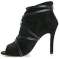 thumbnail image 3 of Journee Womens Samara Back Heel Zip Peep Toe Stiletto Booties, Widths Available, 3 of 10