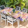 thumbnail image 2 of Easter Bunny Table Cloths for 8 Foot Rectangle Tables, Spring Purple Flowers Scarf Rabbit Pastoral Patio Waterproof Elastic Fitted Tablecloths, Washable Rectangular Table Cover for Camping, 2 of 8