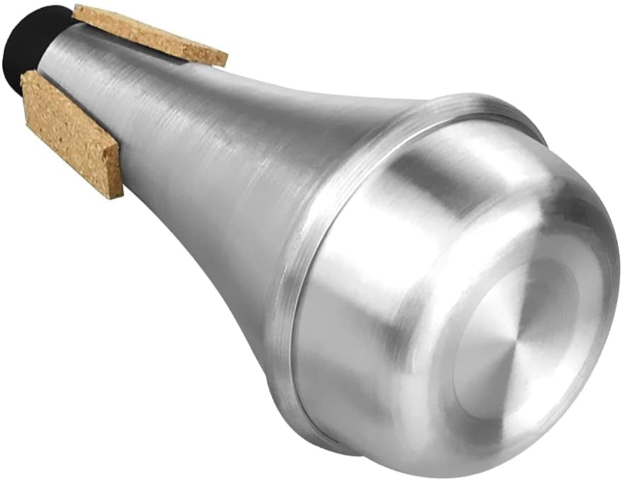 Lightweight Silencer for Indoor Trumpet Practice Trumpet Mute Aluminum Practice Mute Trumpet Straight Practice Cup Mute Silencer for Jazz Silver 