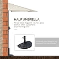thumbnail image 4 of Outsunny 9.8ft Half Umbrella Patio Parasol Sun Shade, Crank Handle, Cream, 4 of 10