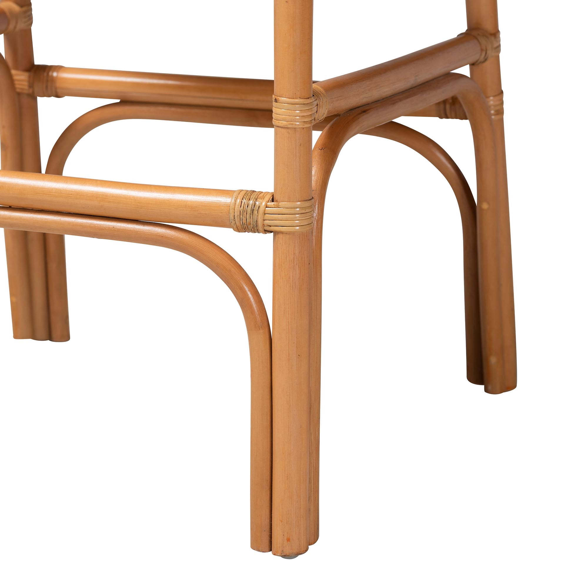 bali & pari Cedric Boho Bar Stool, Bar Height, Light Honey