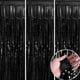 thumbnail image 1 of KIRIKOU 3 piezas juego de cortinas de borla de lámina negra decoración de fiesta de fondo, lámina de aluminio metálico de 3,2 pies x 6,5 pies para la ducha de bebé de novia soltera de cumpleaños, 1 of 5