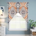 thumbnail image 6 of Orange Boho Kitchen Window Curtains, Swag Curtains Valance for Bedroom Living Room Bathroom, Vintage Ethnic Tribe Abstract Art Rod Pocket Window Treatment Curtain Block Drapes 2 Panels 36"x45", 6 of 9