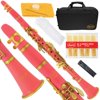 Lazarro 160-PK B-Flat Bb Clarinet Pink-Gold Keys with Case, 11 Reeds, Care Kit and Many Extras