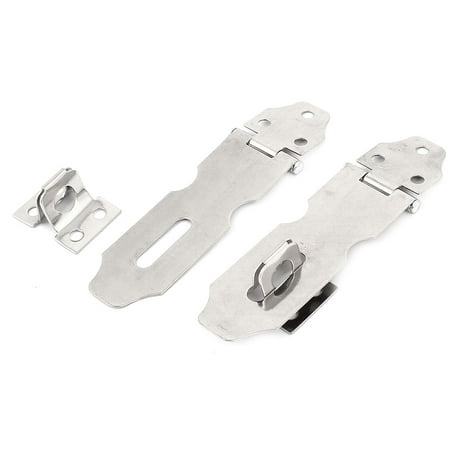 Unique Bargains 2/4 Sets Door Safety Metal Hasp Staple Cabinet Drawer Shed Clasp Latch (Best Door Locks Brand In India)
