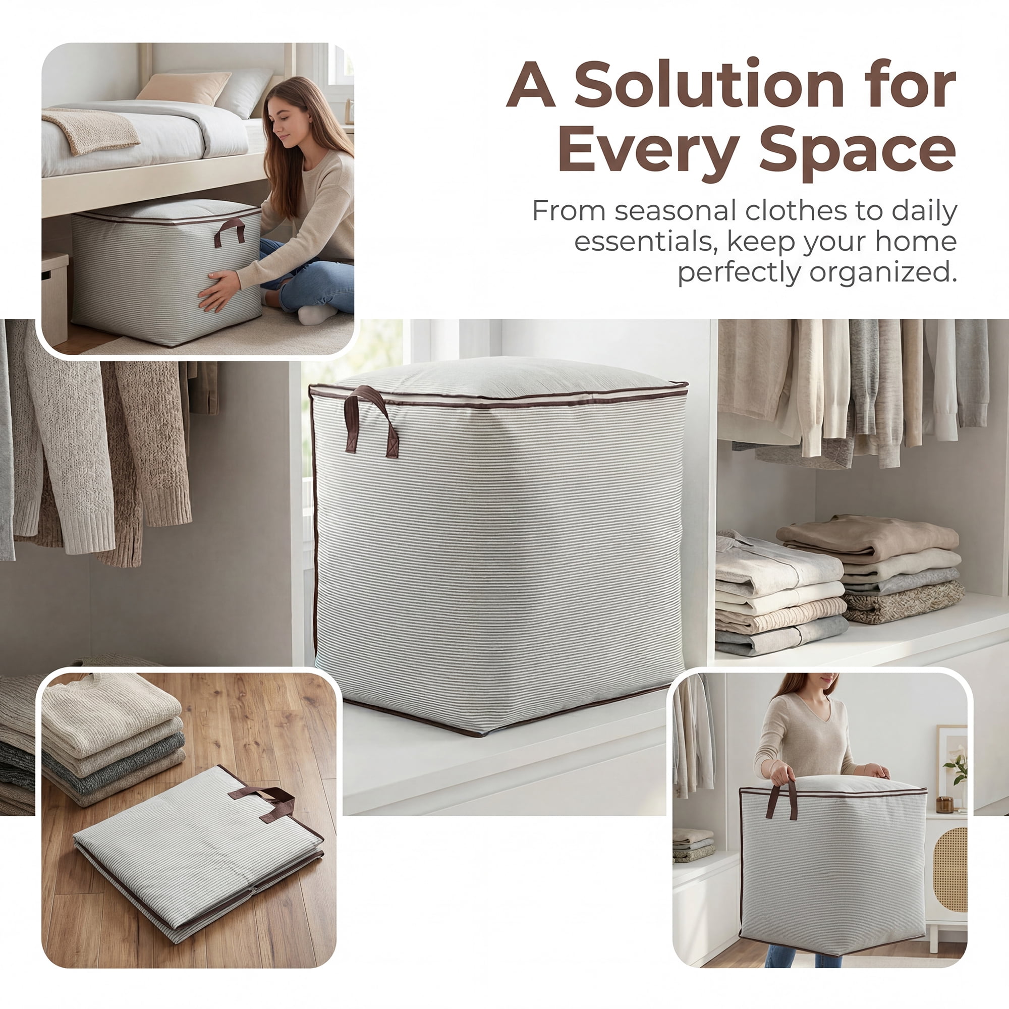 Unique Bargains Clothes Storage Bag for Organizing with Handle Green 22" x 17.7" x 22"