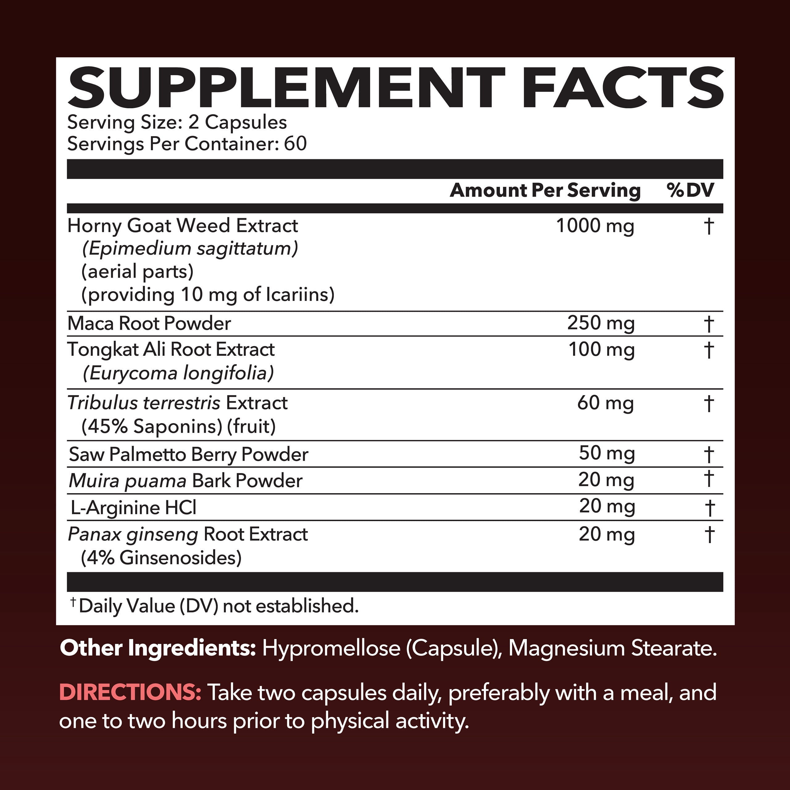 Havasu Nutrition Horny Goat Weed Supplement with Tongkat Ali for Men and Women, 120 Capsules