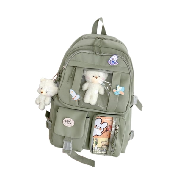 Mochila para niñas, trabajo, diario, viajes, regreso a clases, linda mochila escolar, informal, grande verde claro
