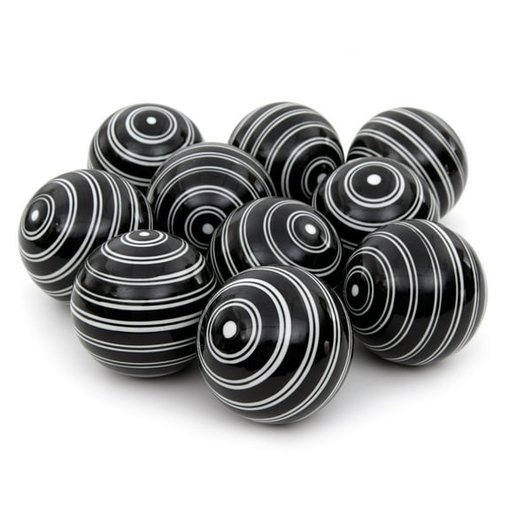 Oriental Furniture 3" White Double Stripes Porcelain Ball Set, decorative item, oriental design, any occasion, any room, center piece