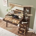 thumbnail image 4 of OKD 48" Fluted Vanity Desk with 36" Mirror and Lights, Modern Makeup Table with 5 Drawers, Charging Station, Adjustable Shelves - Dark Walnut, 4 of 7