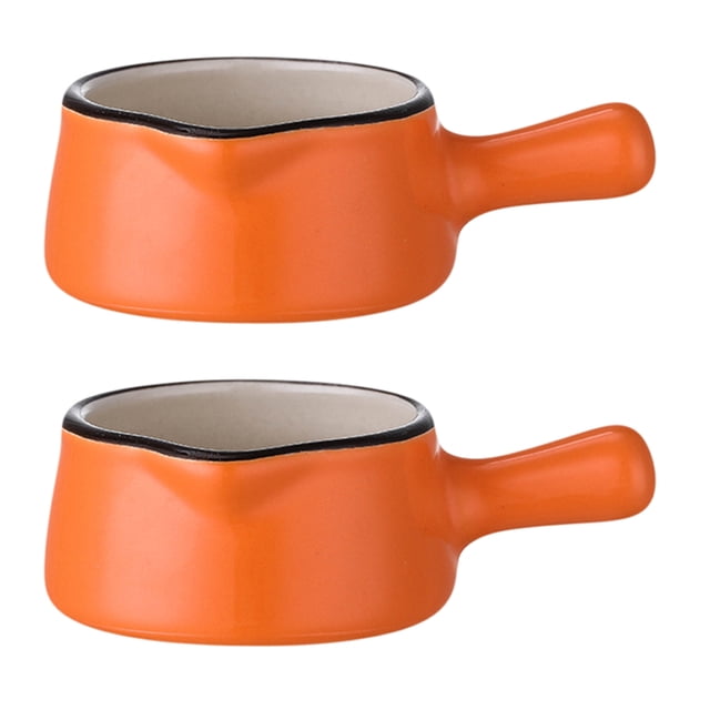 Orange Ecofriendly Synthetic Sauce Dishes for Kitchen with Stable Bottom and Smooth Surface 2 pcs