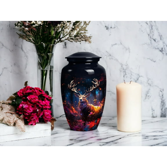 Deer Cremation Urn | Handcrafted Deer Print Urn for Human Ashes | Memorial Cremation Keepsake | Honor Loved Ones Who Cherished Nature