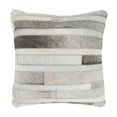 thumbnail image 1 of Saro 7720.GY18SD 18 in. Leather Hide Square Throw Pillow with Down Filling, Gray, 1 of 1