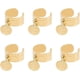 thumbnail image 1 of Anillo de acero inoxidable con dijes, 6 piezas, dorado, para mujer, redondo, texturizado, ajustable, con dijes redondos, con puño abierto., 1 of 6