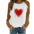thumbnail image 2 of FASHOFT Crewneck Valentine Day Sweatshirts for Women Love Heart Graphic Shirts Valentine's Day Gift for Her Oversized Hoodies Brown S, 2 of 4