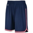 thumbnail image 2 of Holloway Sportswear XS Womens RETRO BASKETBALL SHORTS Navy/Scarlet/White 224377, 2 of 7